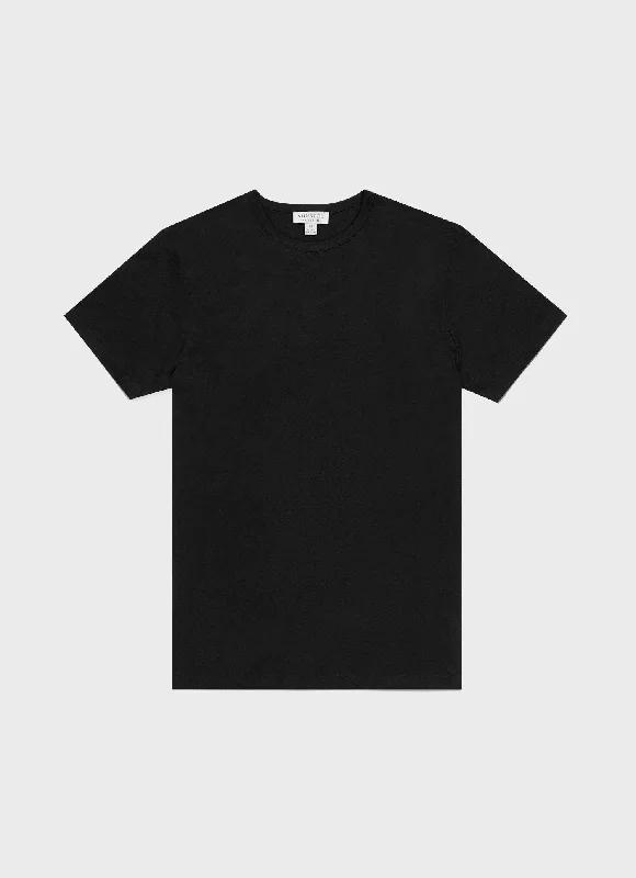 Men's tie - dye t - shirts with a bohemian styleMen's Sea Island Cotton T-shirt in Black