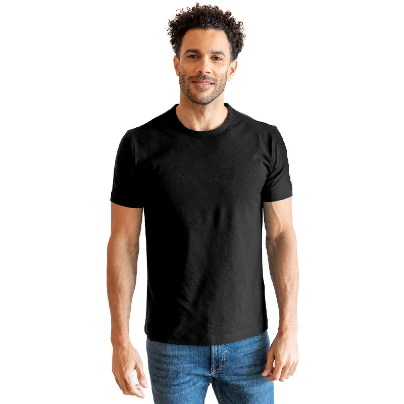 Men's quick - dry polo shirts for water sports activitiesMidnight Black Crew Neck Tee