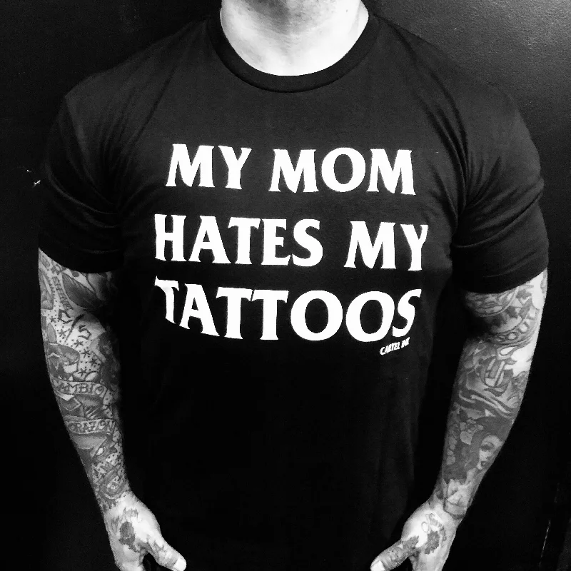 Men's long - sleeve henley t - shirts with button - down placketsMy Mom Hates My Tattoos  Men's T-Shirt