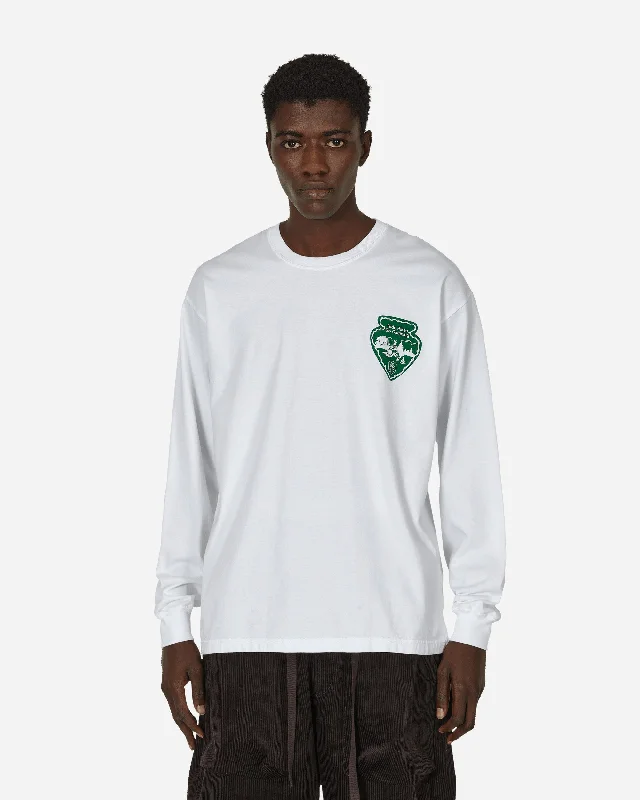Men's button - front t - shirts with a unique artistic printAbel Brown Longsleeve T-Shirt White