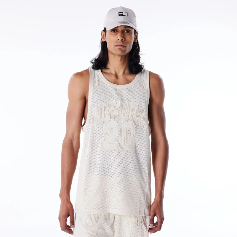 Men's polo t - shirts with a contrast collar for a preppy lookNew Era Stone Mesh Tank Top