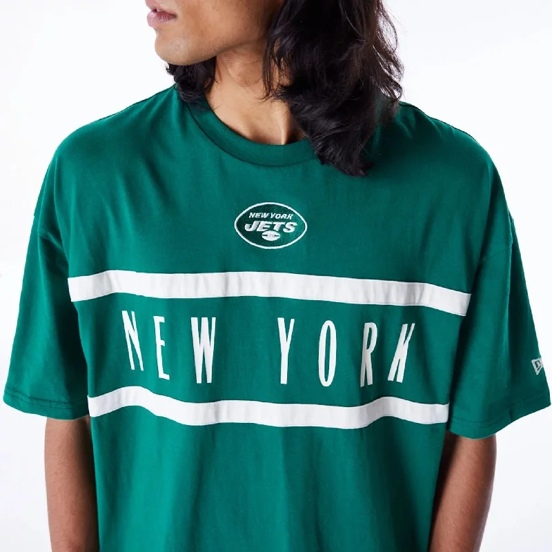 Men's polo t - shirts with a contrast collar for a preppy lookNew York Jets NFL Drop Shoulder Green Drop Shoulder T-Shirt