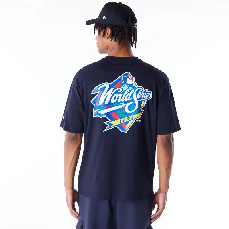 Men's UV - protection t - shirts for outdoor activities in the sunNew York Yankees MLB World Series Navy Oversized T-Shirt