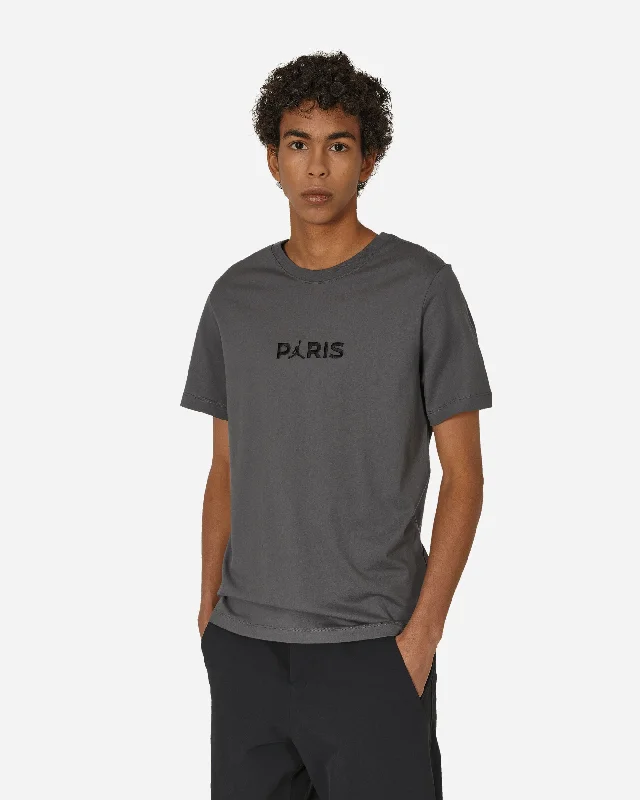 Men's moisture - wicking athletic t - shirts for intense workoutsParis Saint-Germain Wordmark T-Shirt Iron Grey