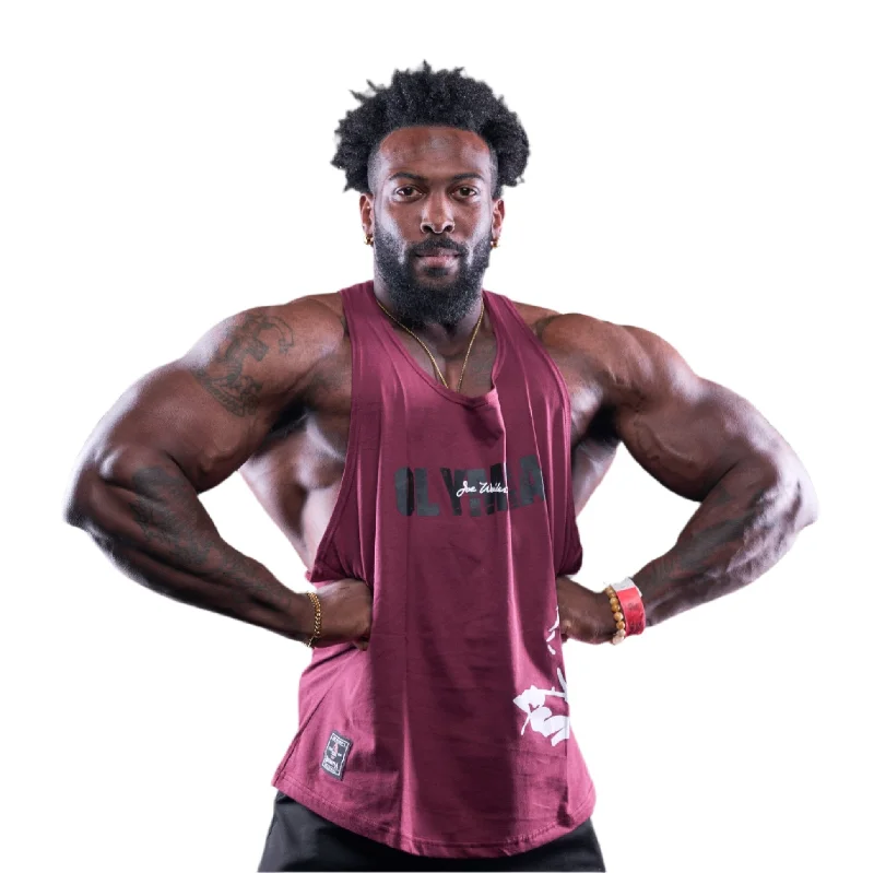 loose fit men's tank topsOlympia Grunge Burgundy Stringer