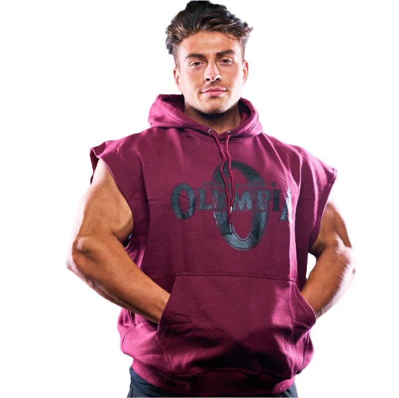 longline tank tops for menOlympia Sleeveless Hoodie Maroon