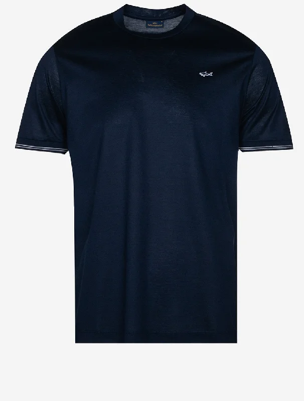 Men's button - front t - shirts with a unique artistic printT-Shirt With Shark Badge Navy