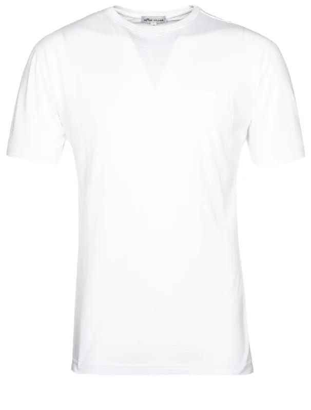 Men's antimicrobial t - shirts for odor - free freshness during travelSummer Soft Pocket T Shirt White