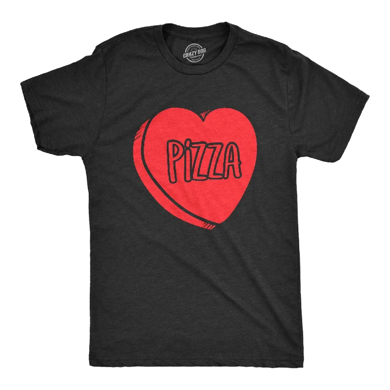 Men's long - sleeve henley t - shirts with button - down placketsPizza Candy Heart Men's T Shirt