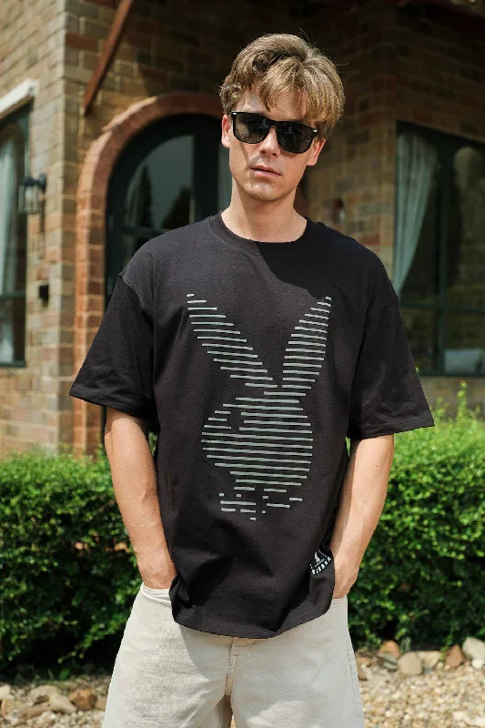 Men's antimicrobial t - shirts for odor - free freshness during travelPlayBoy HD Print Oversized T-shirt