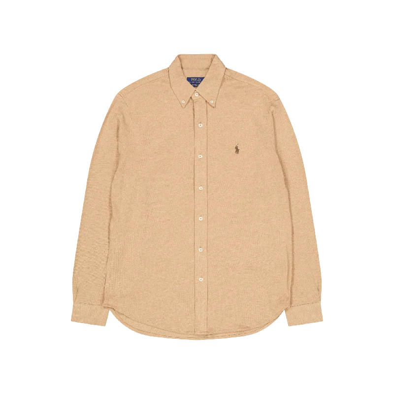 Men's long sleeve classic fit polo shirts with embroidered logosPolo Ralph Lauren Featherweight Mesh Shirt 115 Classic Camel c888 Men's long sleeve classic fit polo shirts with embroidered logosPolo Ralph Lauren Featherweight Mesh Shirt 115 Classic Camel c888
