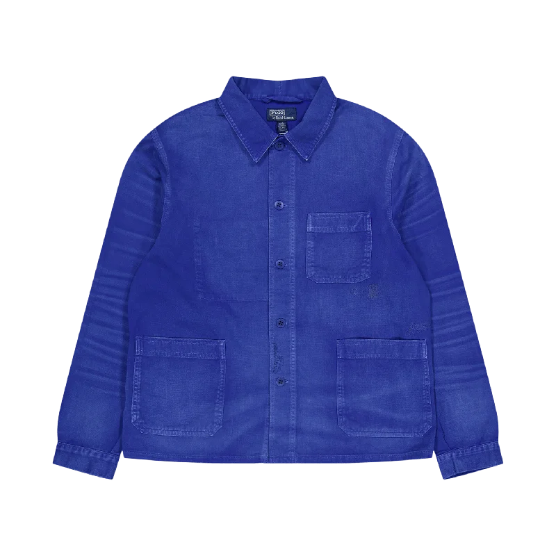 Men's button - down spread collar polo shirts for business casualTwill Utility Jacket Kresage Men's button - down spread collar polo shirts for business casualTwill Utility Jacket Kresage