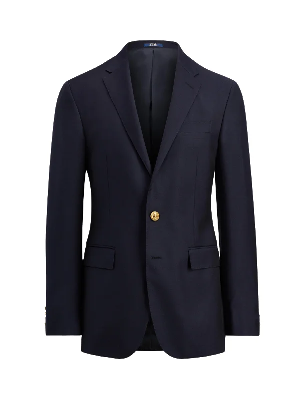 Men's two - tone stripe polo shirts with a preppy stylePolo Ralph Lauren Wool Twill Blazer Navy Men's two - tone stripe polo shirts with a preppy stylePolo Ralph Lauren Wool Twill Blazer Navy