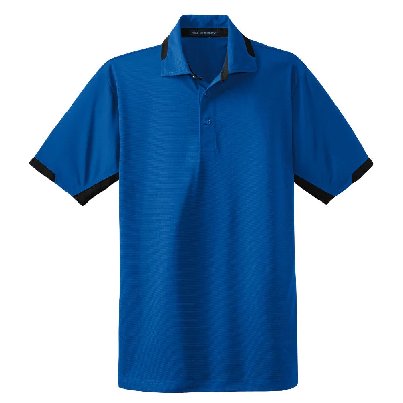 Men's two - tone stripe polo shirts with a preppy style#Port Authority Dry Zone Colorblock Ottoman Polo Men's two - tone stripe polo shirts with a preppy style#Port Authority Dry Zone Colorblock Ottoman Polo