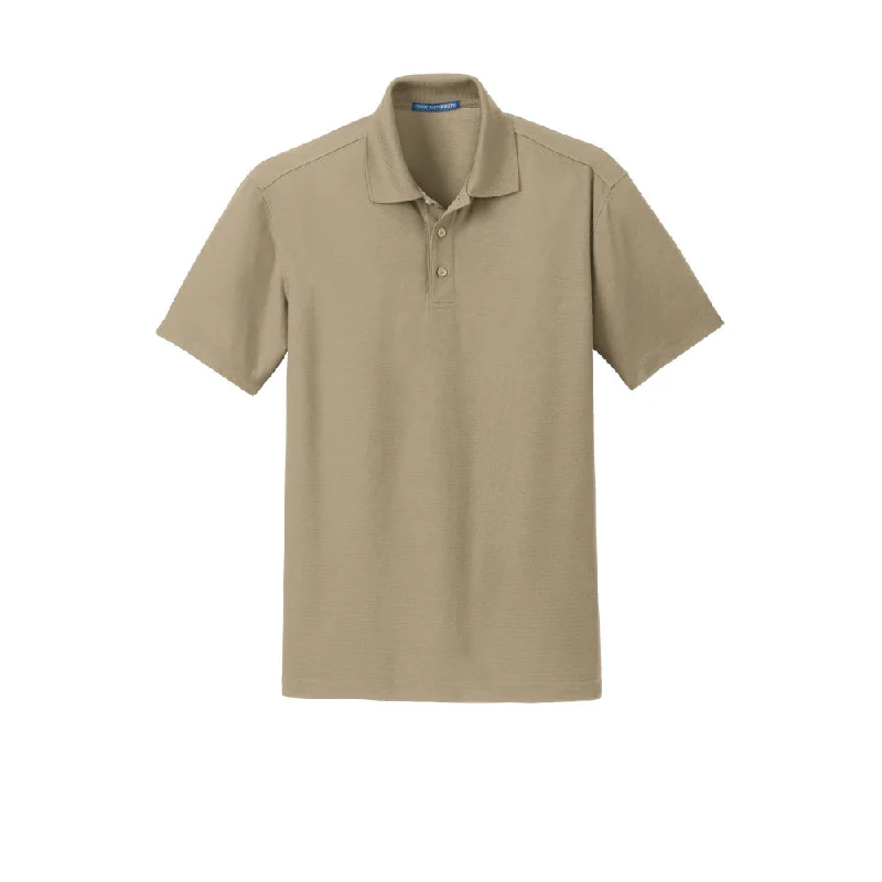 Men's two - tone stripe polo shirts with a preppy style#Port Authority Dry Zone Grid Polo Men's two - tone stripe polo shirts with a preppy style#Port Authority Dry Zone Grid Polo