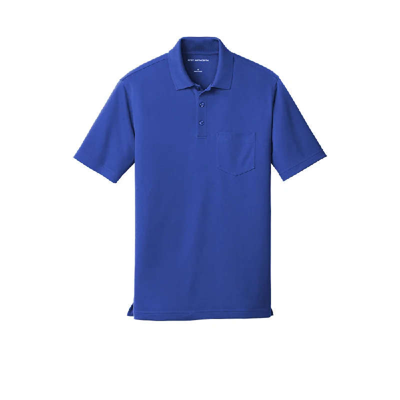 Men's button - down spread collar polo shirts for business casual#Port Authority Dry Zone UV Micro-Mesh Pocket Polo Men's button - down spread collar polo shirts for business casual#Port Authority Dry Zone UV Micro-Mesh Pocket Polo