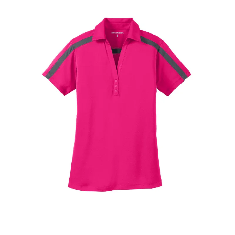 Men's ribbed cuffs and hem polo shirts for a textured look#Port Authority Ladies Silk Touch Performance Colorblock Stripe Polo Men's ribbed cuffs and hem polo shirts for a textured look#Port Authority Ladies Silk Touch Performance Colorblock Stripe Polo