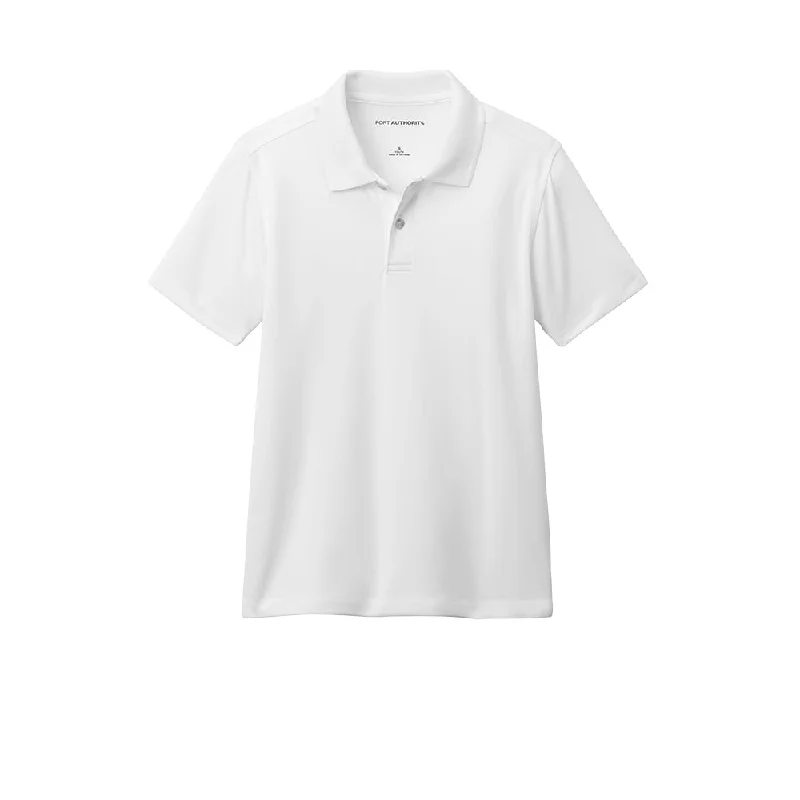 Men's two - tone stripe polo shirts with a preppy style#Port Authority® Youth Dry Zone® UV Micro-Mesh Polo Men's two - tone stripe polo shirts with a preppy style#Port Authority® Youth Dry Zone® UV Micro-Mesh Polo