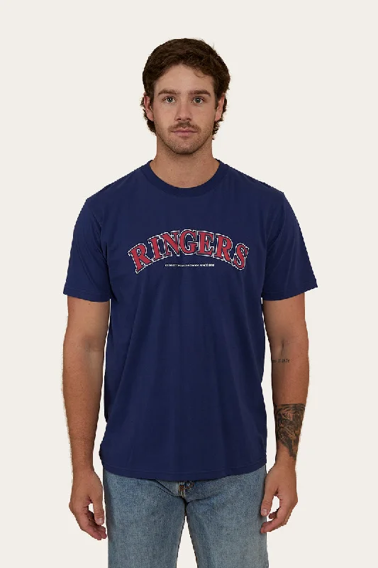 Men's tie - dye t - shirts with a bohemian stylePrinceton Mens Loose Fit T-Shirt - Navy