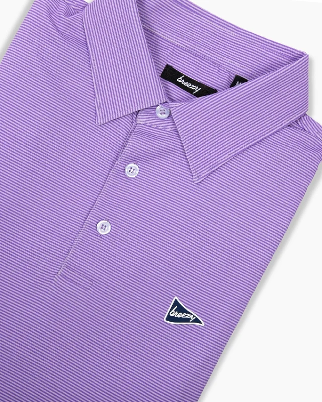 Men's quick - dry polo shirts for water sports activitiesThe Purple Stripe Polo