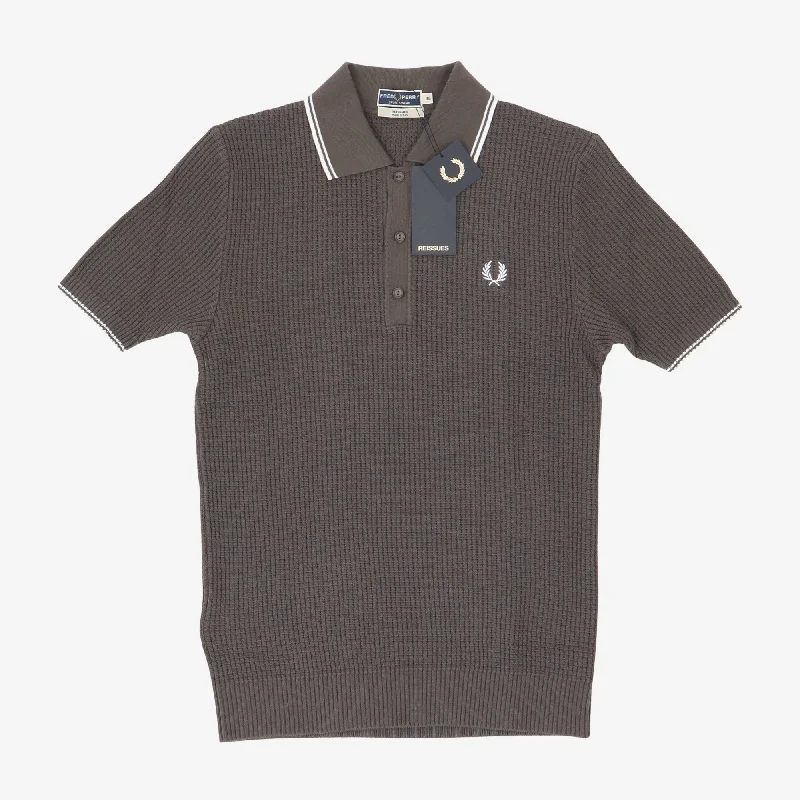 Men's ribbed cuffs and hem polo shirts for a textured lookReissue Textured Knit Polo Shirt