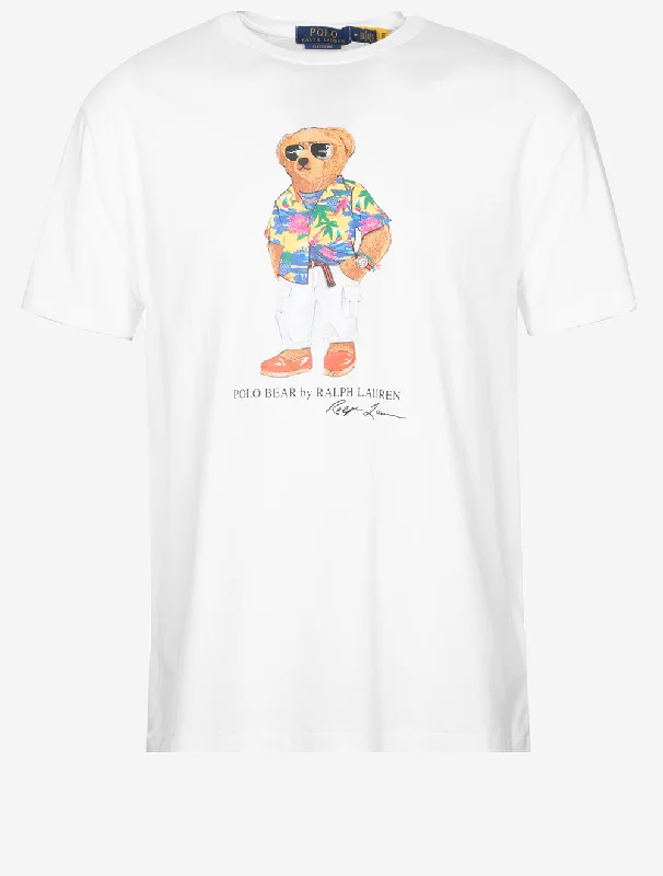 Men's organic cotton crew - neck t - shirts for everyday comfortClassic Fit Polo Bear Jersey T-Shirt White