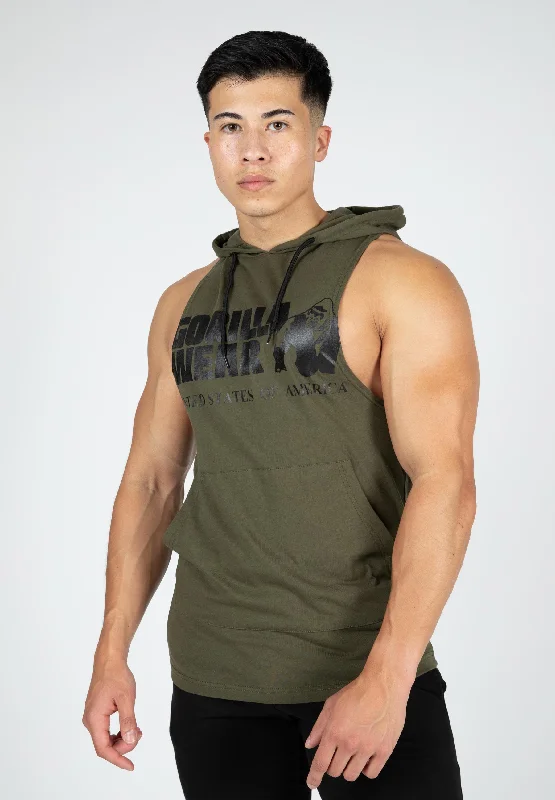 men's tank tops with scoop neckRogers Hooded Tank Top - Green
