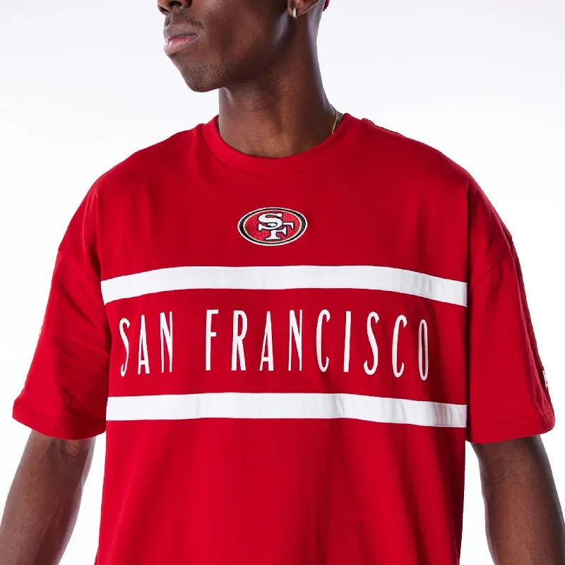 Men's eco - friendly recycled t - shirts for sustainable fashion choicesSan Francisco 49ers NFL Drop Shoulder Red Drop Shoulder T-Shirt