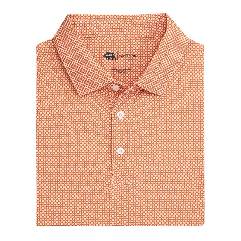 Men's button - down spread collar polo shirts for business casualScope Performance Polo - Longhorn Orange Men's button - down spread collar polo shirts for business casualScope Performance Polo - Longhorn Orange