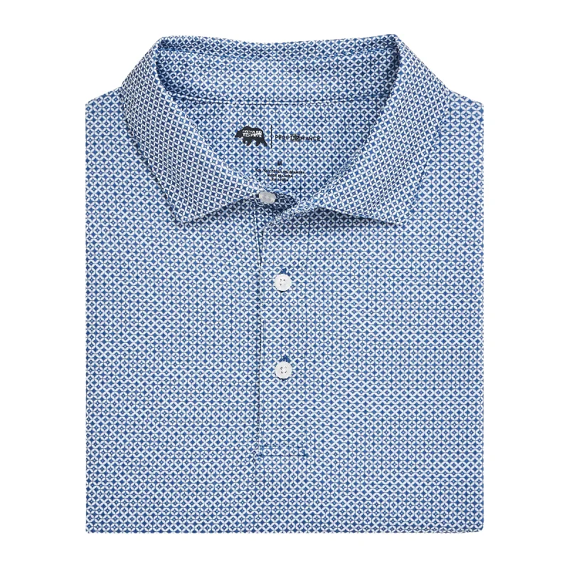 Men's two - tone stripe polo shirts with a preppy styleScope Printed Performance Polo - Blue Horizon Men's two - tone stripe polo shirts with a preppy styleScope Printed Performance Polo - Blue Horizon