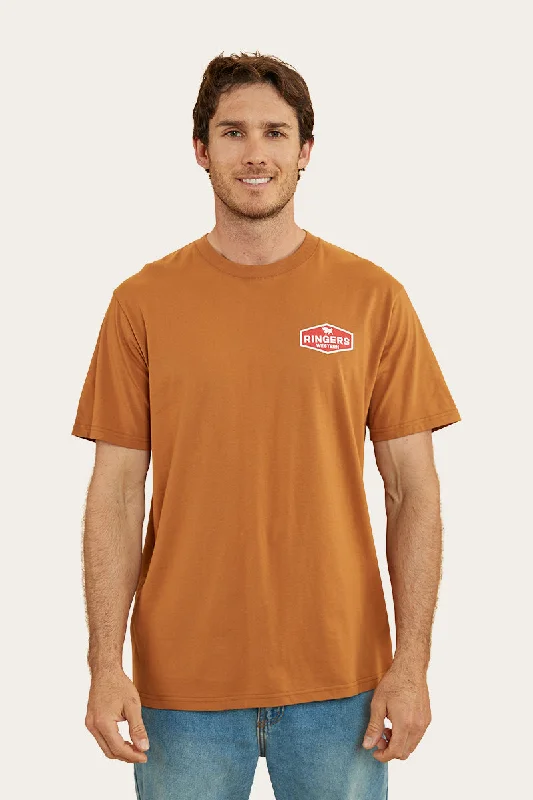 Men's slim - fit graphic t - shirts with vintage rock band printsServo Mens Loose Fit T-Shirt - Toffee