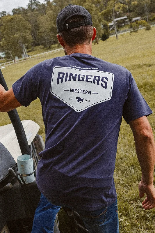 Men's lightweight performance t - shirts for running marathonsSquadron Mens Loose Fit T-Shirt - Washed Navy