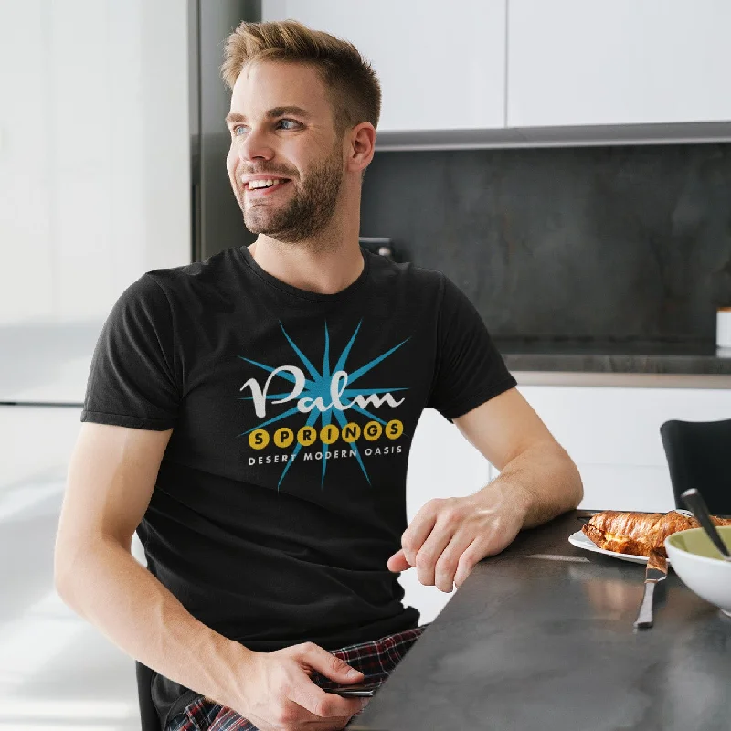 Men's ribbed t - shirts with a textured finish for added styleUnisex T-shirt - Palm Springs Starburst - Black
