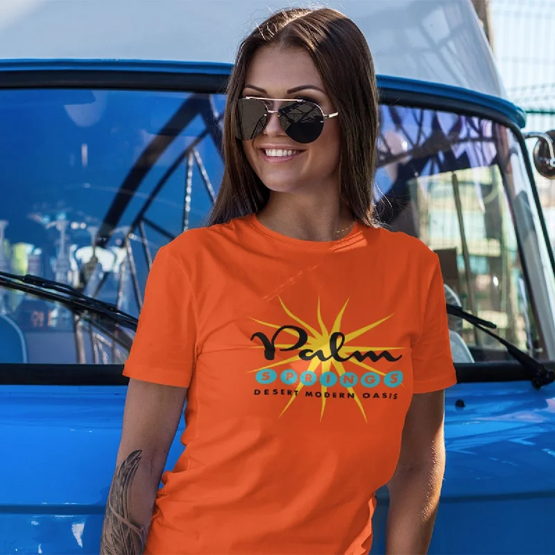 Men's long - sleeve henley t - shirts with button - down placketsUnisex T-shirt - Palm Springs Starburst - Orange