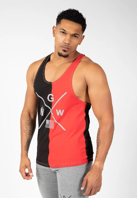 men's sleeveless tank tops for summerSterling Stringer Tank Top - Black/Red