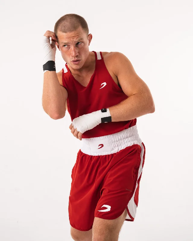 Men's moisture - wicking athletic t - shirts for intense workoutsStevenson Tank 2.0 - Red/White