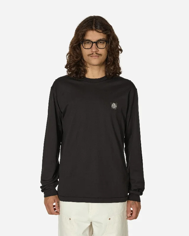 Men's tie - dye t - shirts with a bohemian styleGarment Dyed Logo Longsleeve T-Shirt Black