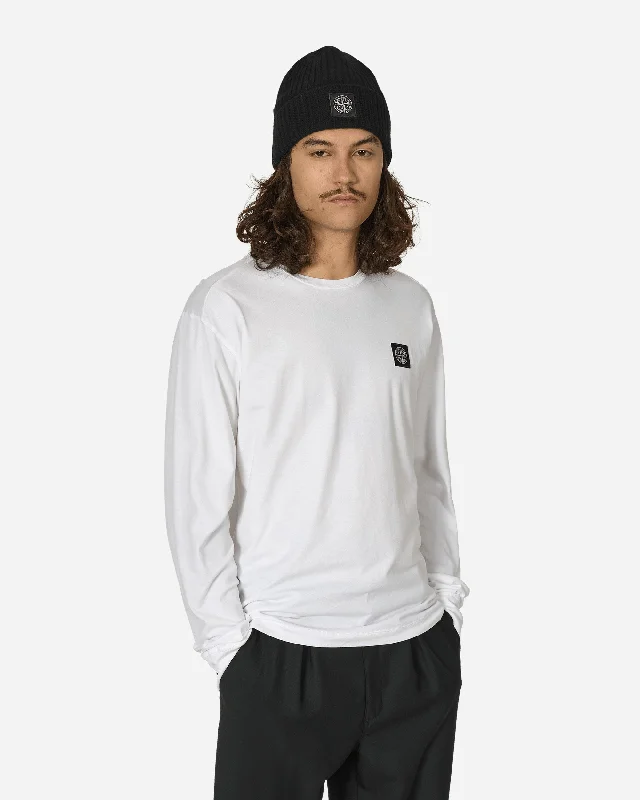 Men's slim - fit graphic t - shirts with vintage rock band printsGarment Dyed Logo Longsleeve T-Shirt White