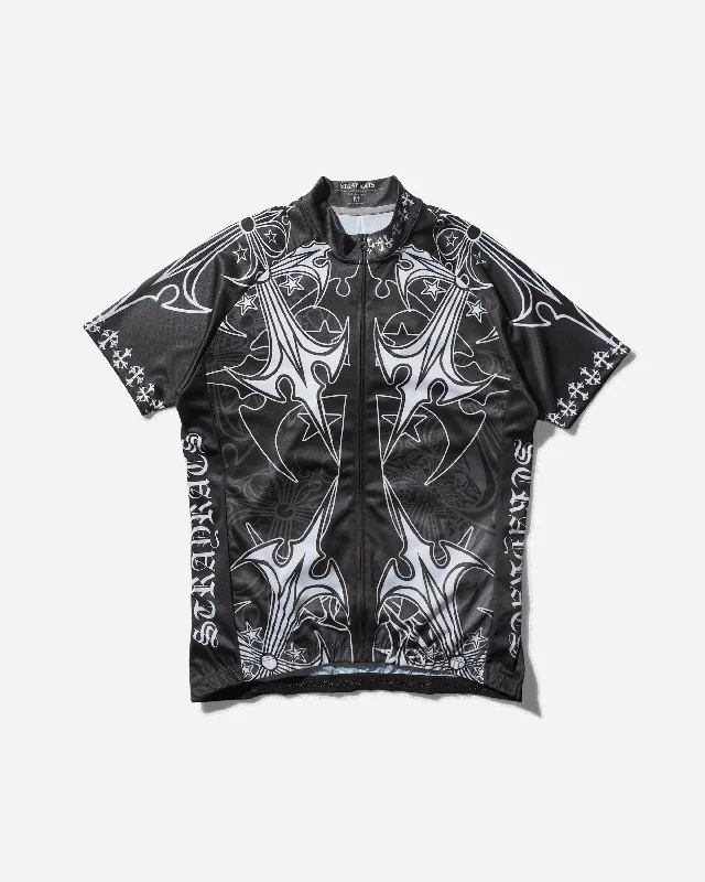 Men's ribbed t - shirts with a textured finish for added styleMen's Star Cross Cycling Jersey Black