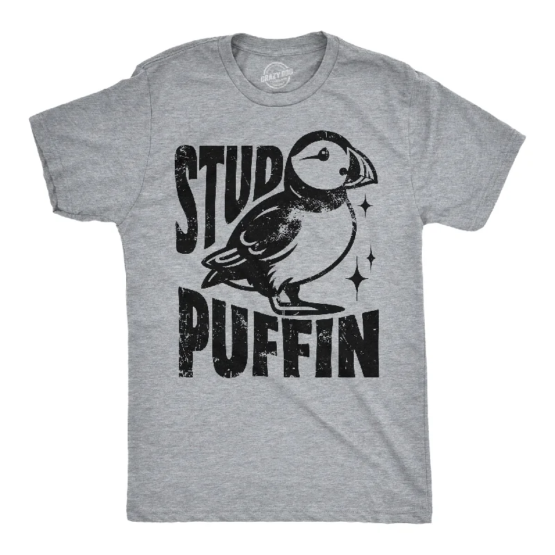 Men's distressed denim - look t - shirts with a rugged appealStud Puffin Men's T Shirt