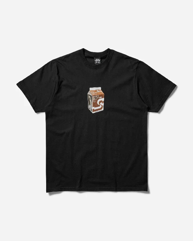 Men's short - sleeve linen t - shirts for summer beach outingsMilk T-Shirt Black