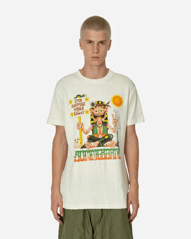 Men's short - sleeve linen t - shirts for summer beach outingsHippies Were Right T-Shirt Natural