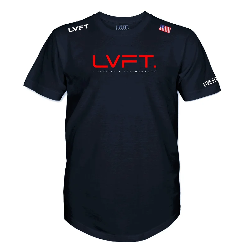 Men's short - sleeve linen t - shirts for summer beach outingsTeam LVFT Scallop Tee - Navy
