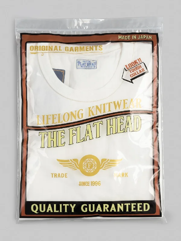 Men's color - block polo shirts with a bold fashion statementThe Flat Head Loopwheeled Heavyweight Plain T-Shirt White Men's color - block polo shirts with a bold fashion statementThe Flat Head Loopwheeled Heavyweight Plain T-Shirt White