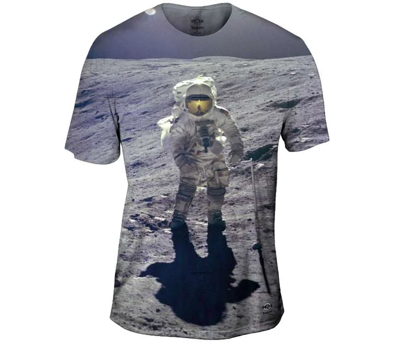 Men's mock - neck t - shirts with a modern and sleek styleThe Moon Walk