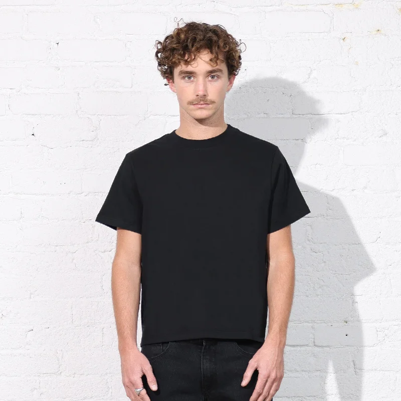 Men's mock - neck t - shirts with a modern and sleek styleThe Silverlake Crop Tee II