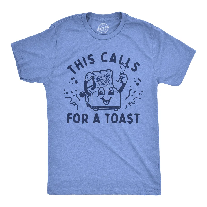 Men's short - sleeve linen t - shirts for summer beach outingsThis Calls For A Toast Men's T Shirt