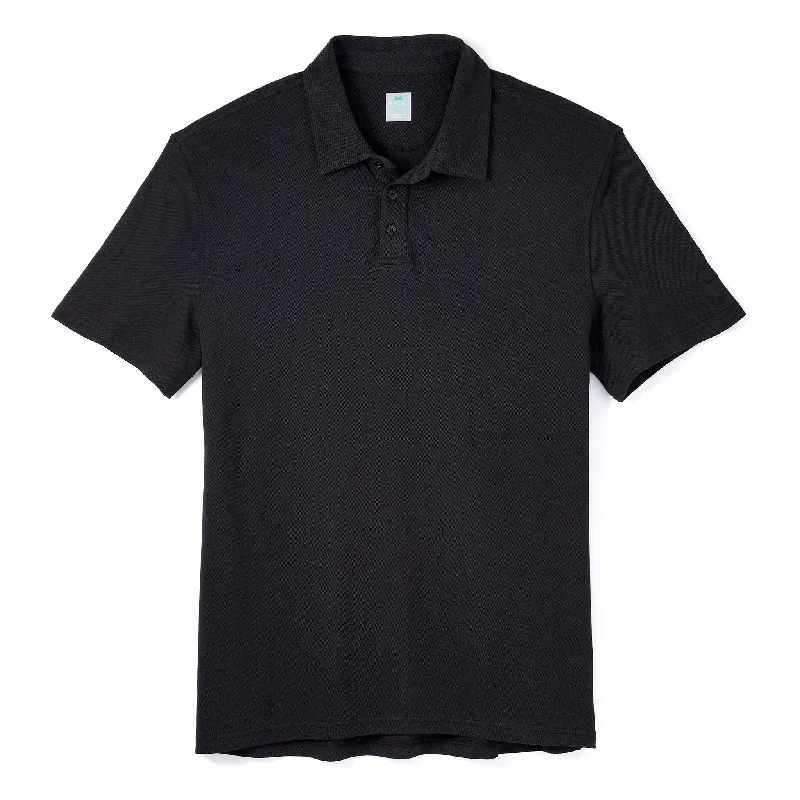 Men's breathable cotton blend polo shirts for summer outingsTour Polo in Black