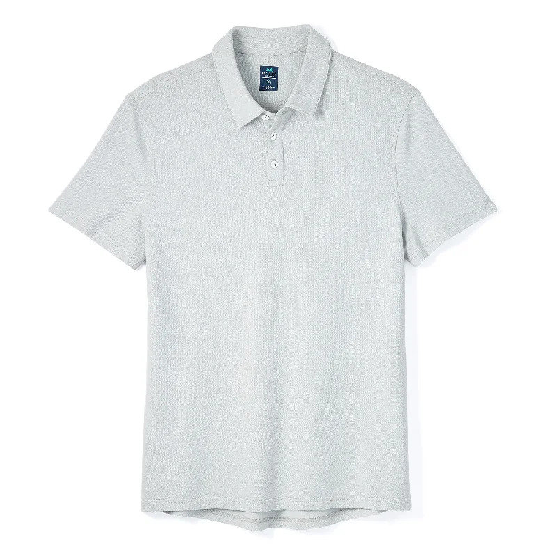 Men's long sleeve classic fit polo shirts with embroidered logosTour Polo in Fog (OG) Men's long sleeve classic fit polo shirts with embroidered logosTour Polo in Fog (OG)