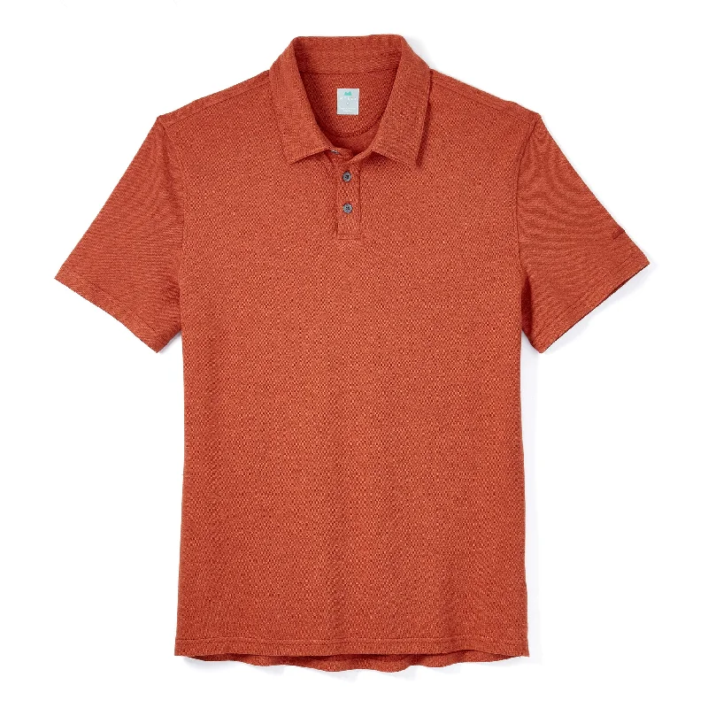 Men's high - collar polo shirts with a modern twistTour Polo in Heather Sequoia